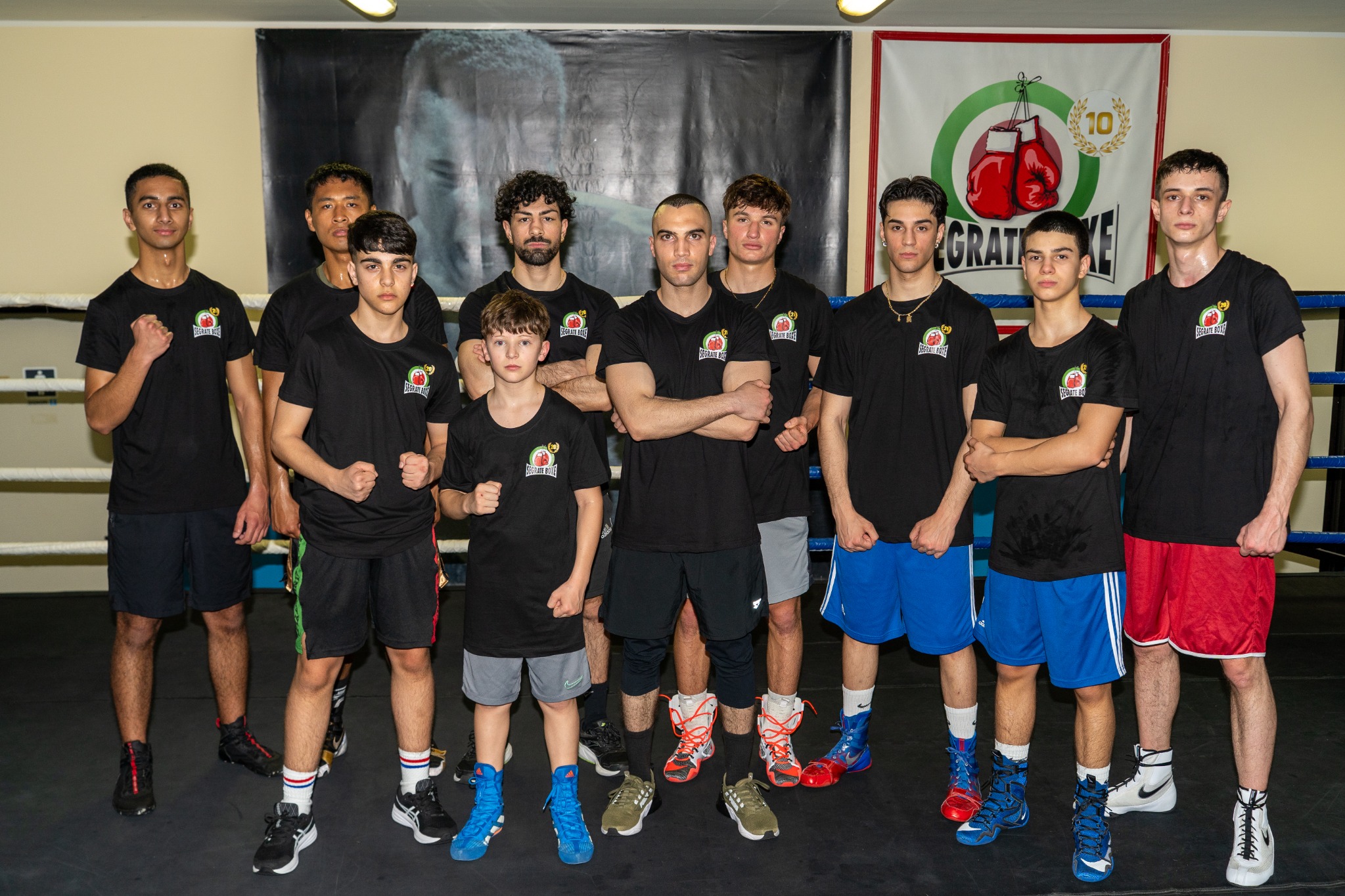 Il team agonistico di Segrate Boxe sul ring